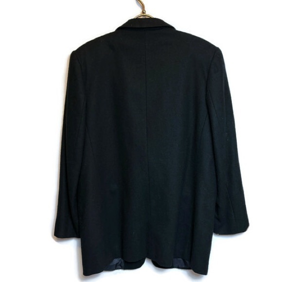 Vintage Black Votre Nom by Razz Black Oversize Wool Blazer Size 11 - Picture 2 of 4